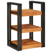 Comodino Marrone e Nero Legno Massello di Acacia 4016734