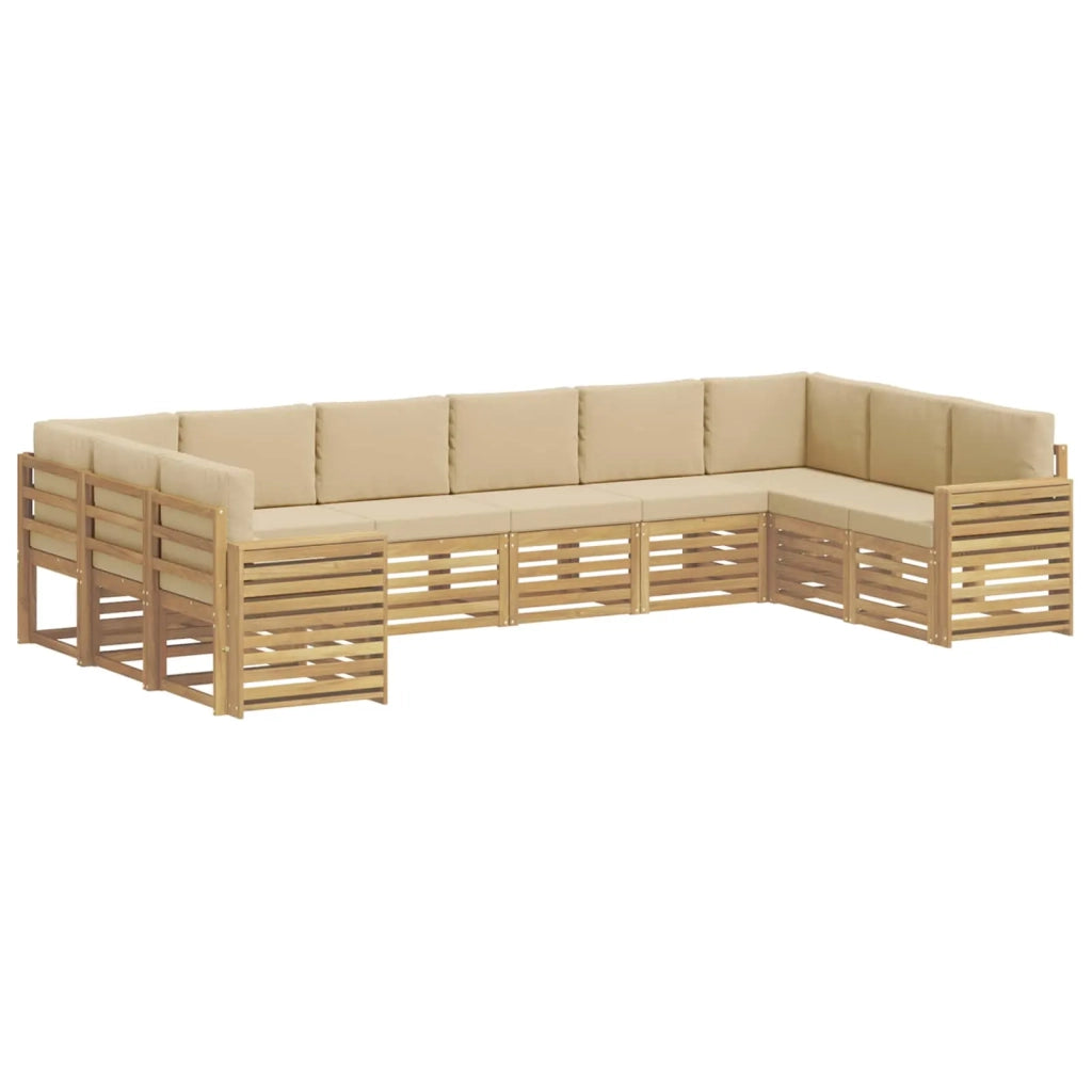 Set di divani da esterno 10 pcs Bianco e Beige 3392593