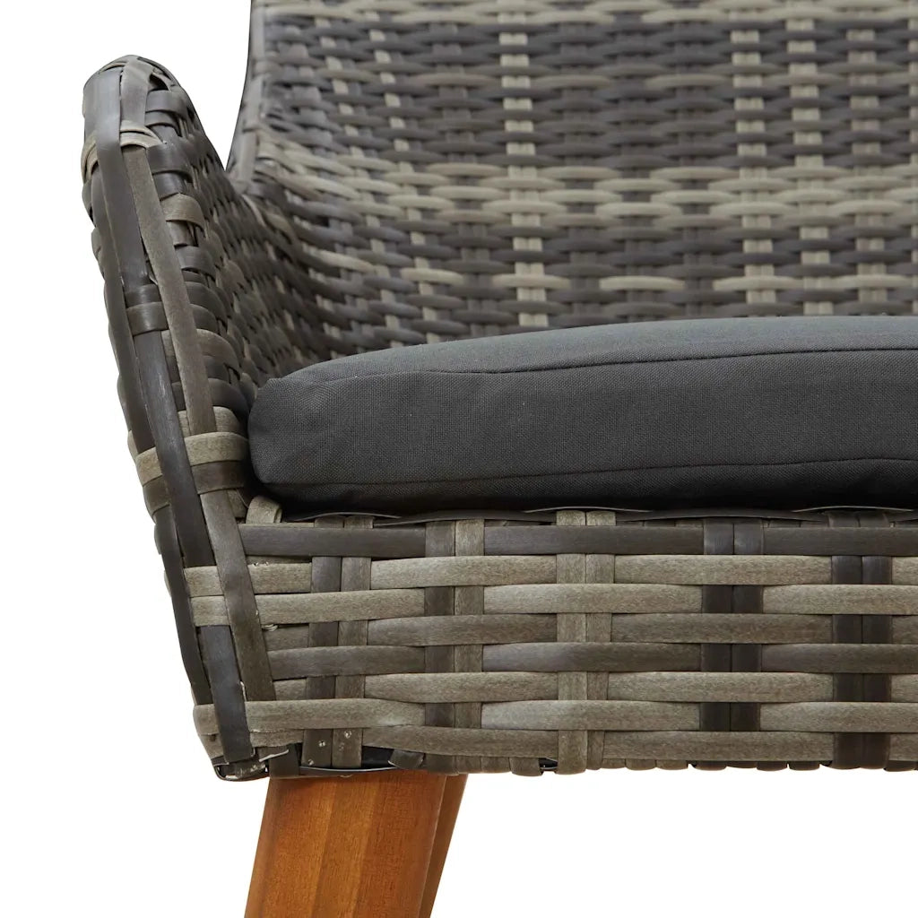 Set da Pranzo per Giardino con cuscino 7 pcs Grigio polyrattan 3261689