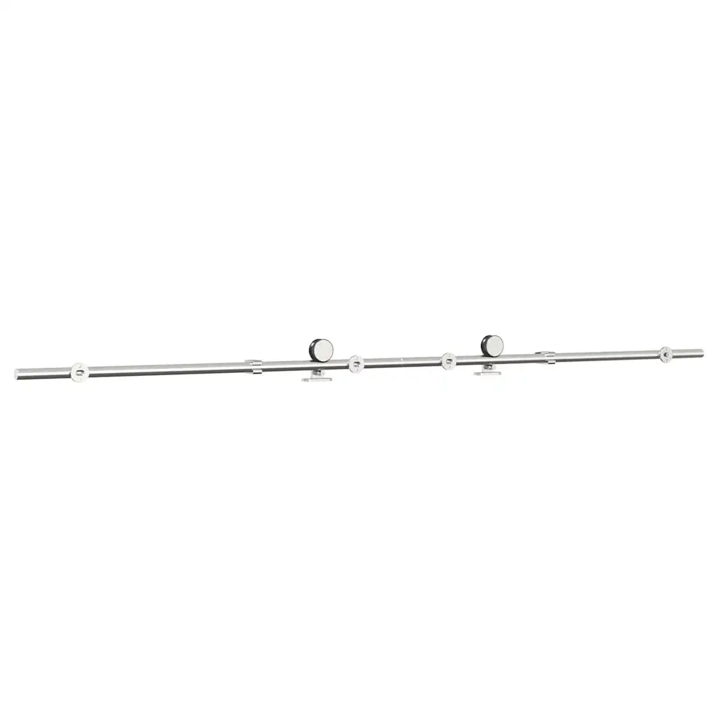 Kit Binari Porta Scorrevole 183 cm Acciaio Inossidabile Argento