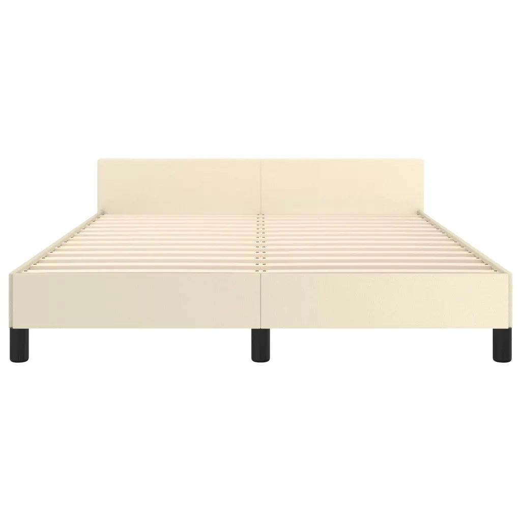 Giroletto con Testiera Crema 140x190 cm in Similpelle