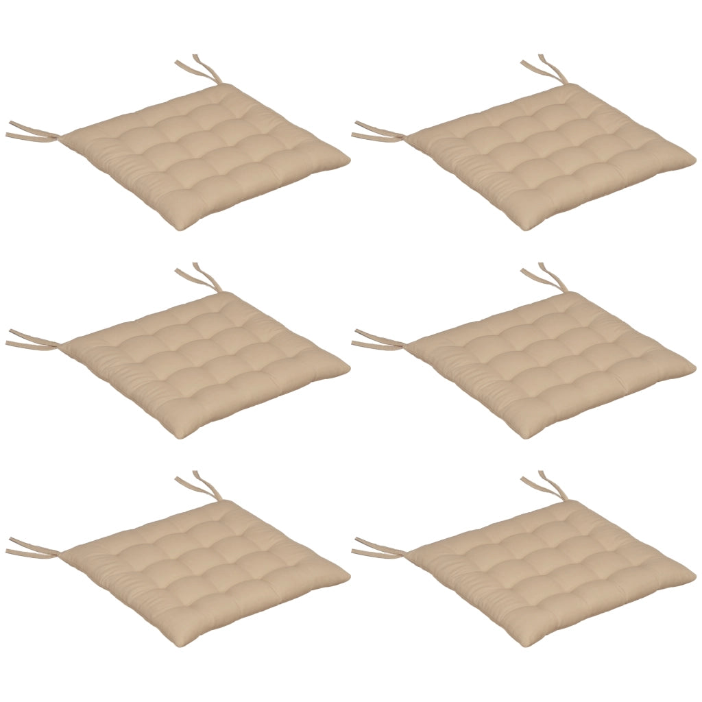 Set 6 Cuscini per Sedie ¨C Xylo ¨C Imbottiti con Lacci 40x40 cm Cachi