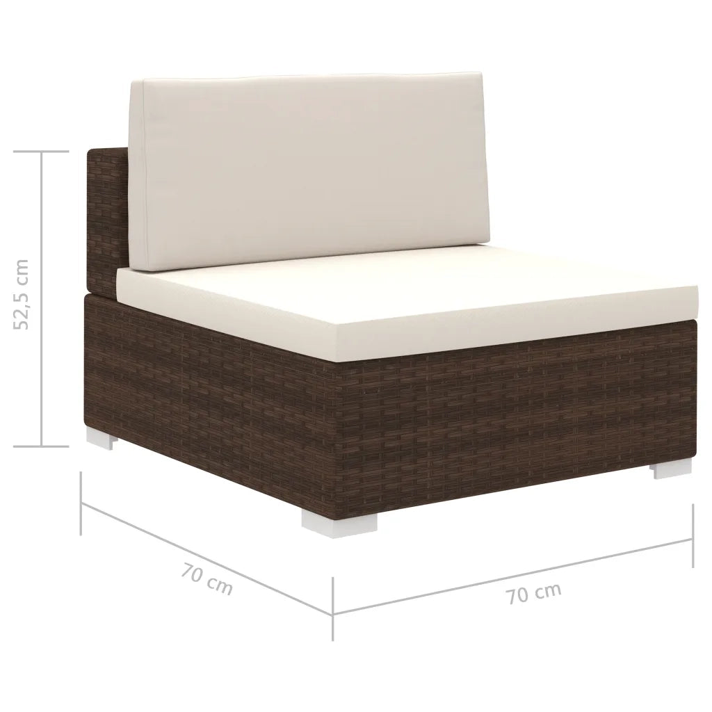 Set Divani da Giardino 12 pz con Cuscini in Polyrattan Marrone 41262
