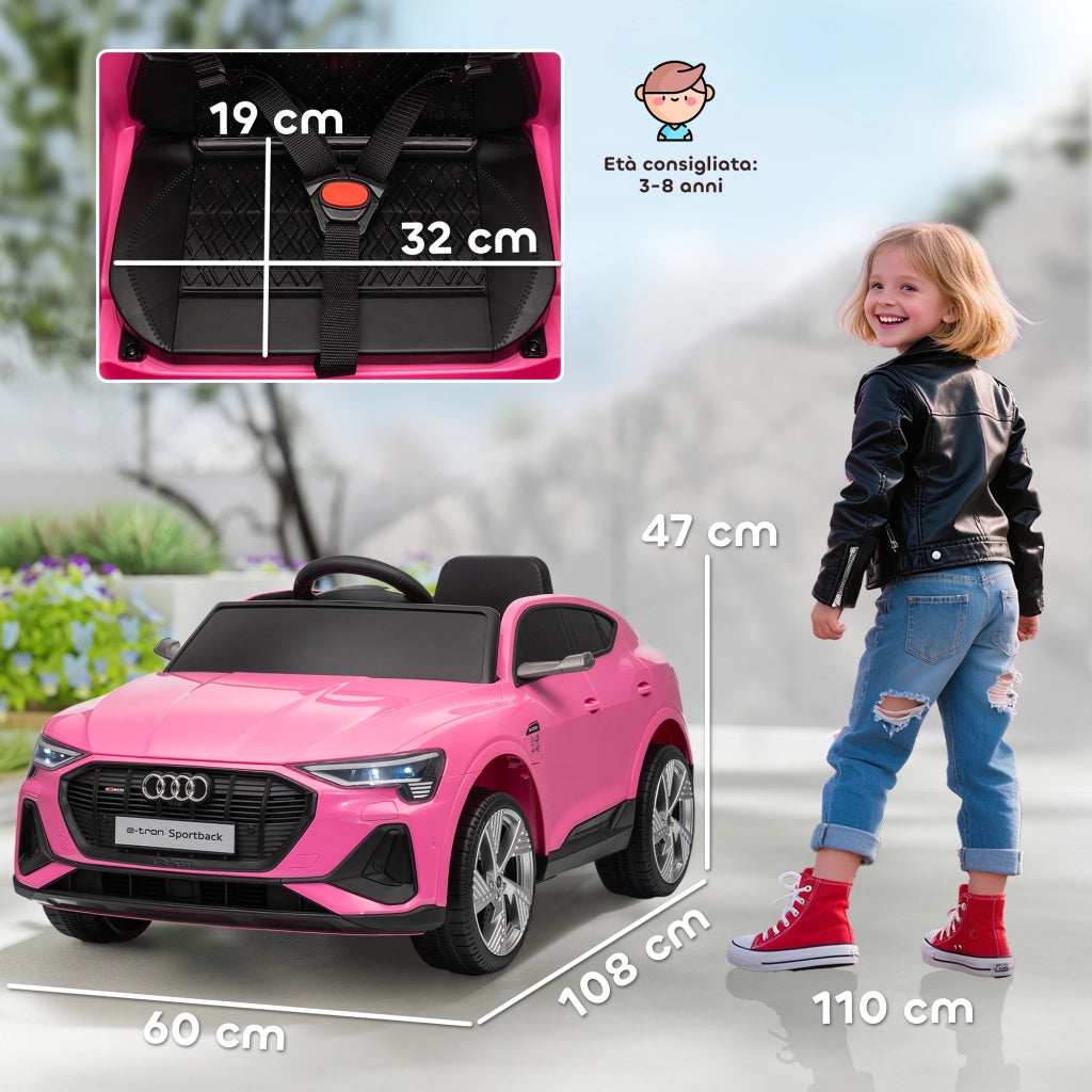 Macchina Elettrica Bambini 12V con Telecomando ¨C Minimal ¨C Rosa