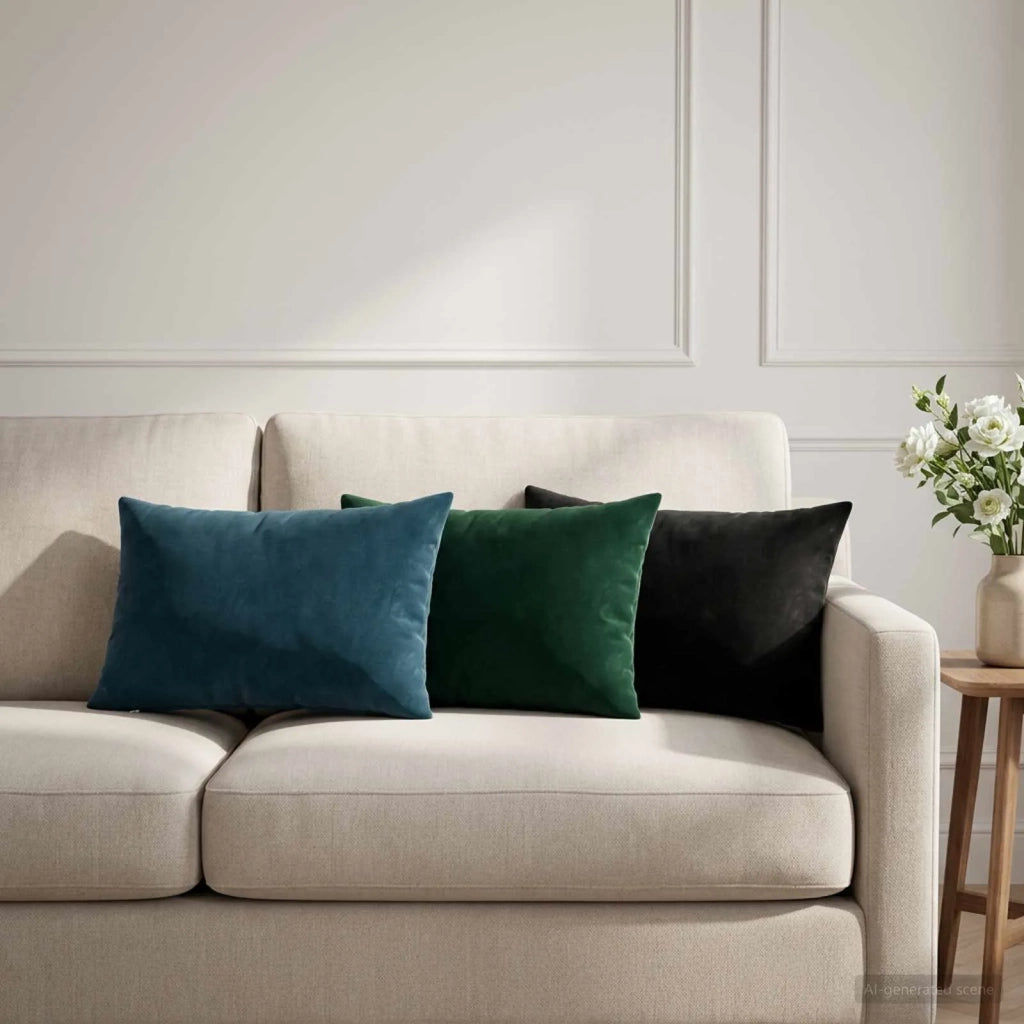 Federa 6 pcs HEERLEN Blu 30 x 50 cm Velluto 907690