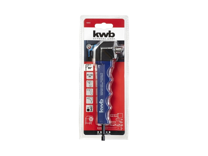 Testa angolare per trapano e punte a 90° con attacco 1/4 e magneti KWB