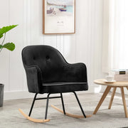 Sedia a Dondolo Nera in Velluto 289524