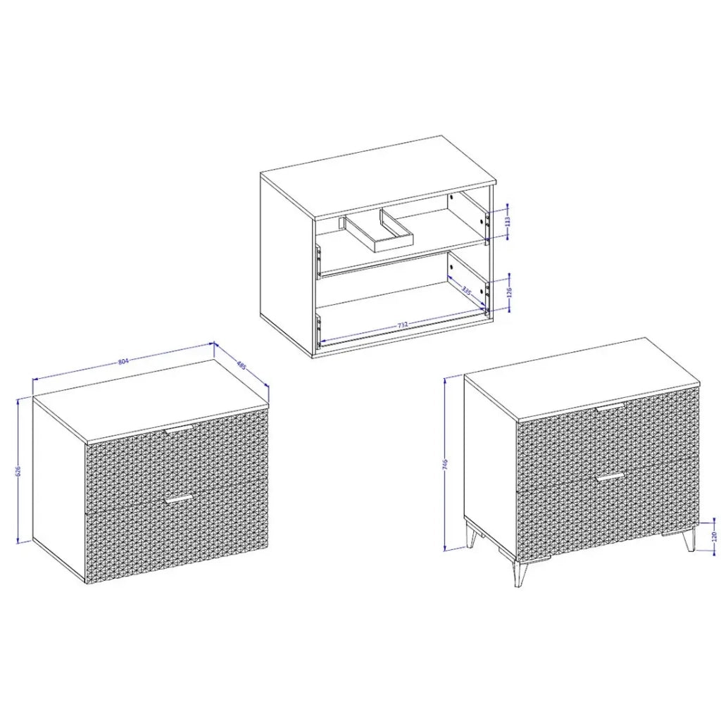 Set di 2 mobili da bagno collezione CHIC color nero e dorato.