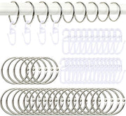 Giradischi in acciaio, 30 pezzi, 38 mm giradischi con ganci, adatti per tende e docce, ganci per tende per giradischi, giradischi per tutte le tipologie di tende (38 mm)