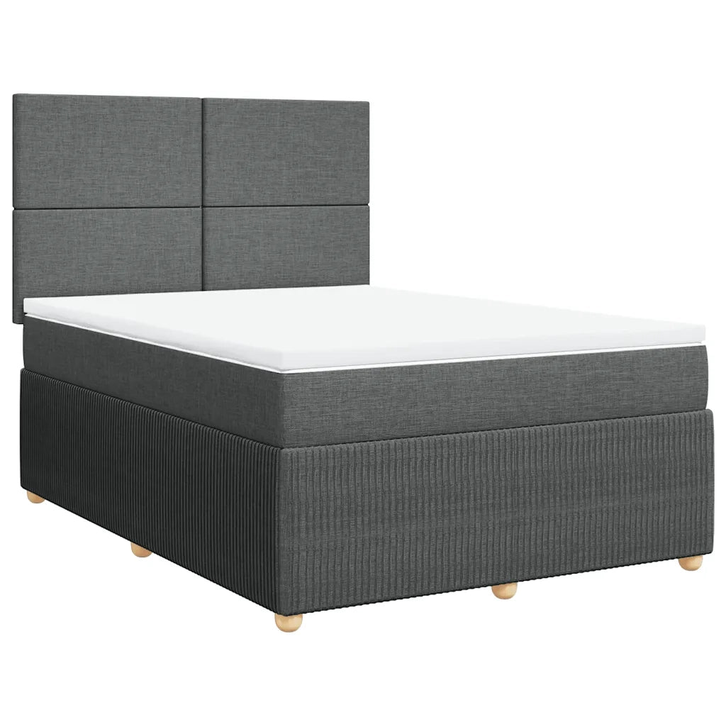 Giroletto a Molle con Materasso Grigio Scuro 160x200 cm Tessuto