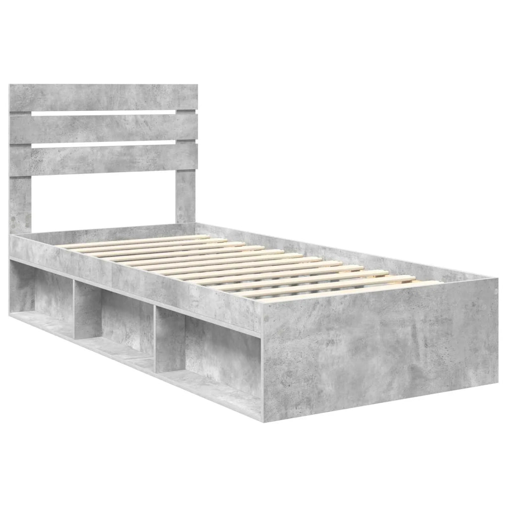 Letto singolo | Letto per adulti | Struttura del letto Grigio Concret¨¨ 90 x 190 cm Pino massello