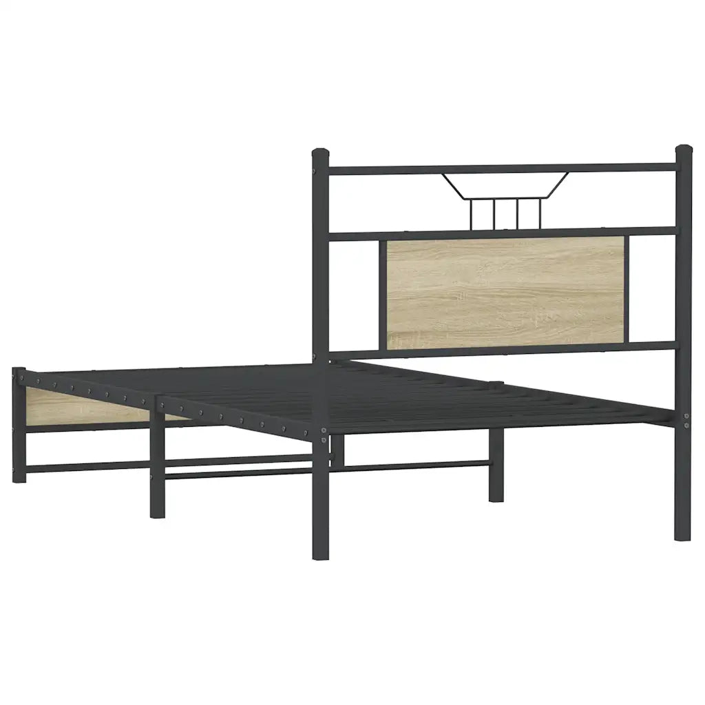 Giroletto senza Materasso-Struttura Letto Rovere Sonoma 75x190 cm in Truciolato 892558