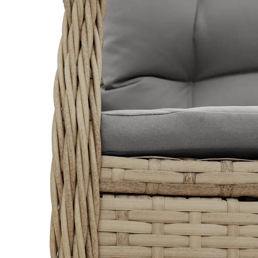 Set da Pranzo da Giardino 5 pz con Cuscini Beige in Polyrattan 3262870