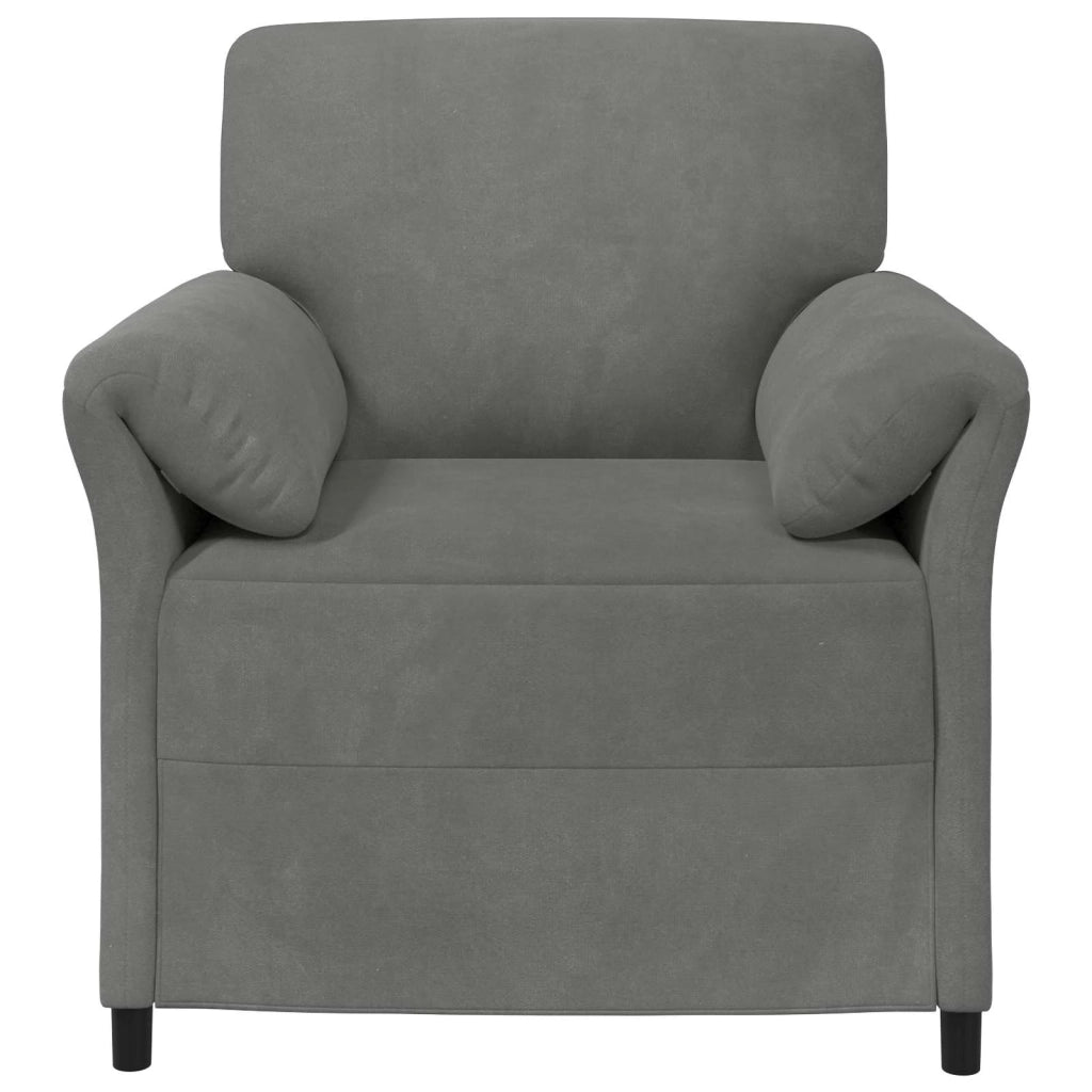 Divano 1 posto Grigio Scuro 88 x 83 x 95 cm Velluto 42033926