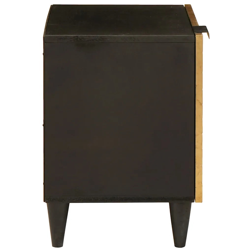 Armadio da Notte Nero e Oro 40 x 33 x 46 cm 4017824