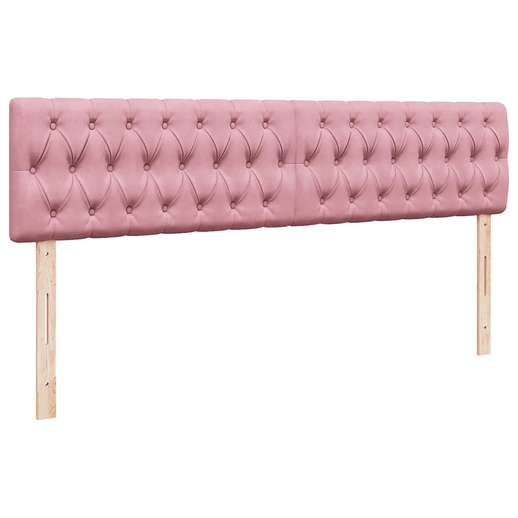 Struttura Letto Pouf con Materassi Rosa 200x200 cm Velluto 3312721