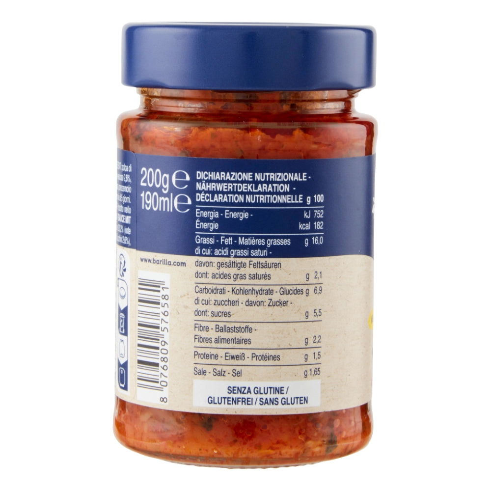 Barilla pesto rustico verdure mediterranee 3 vasetti di vetro da 200 grammi