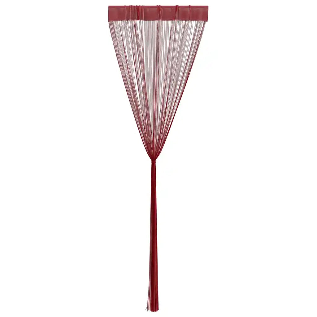 2 pz Tende a Fili 100x250 cm Rosso Borgogna