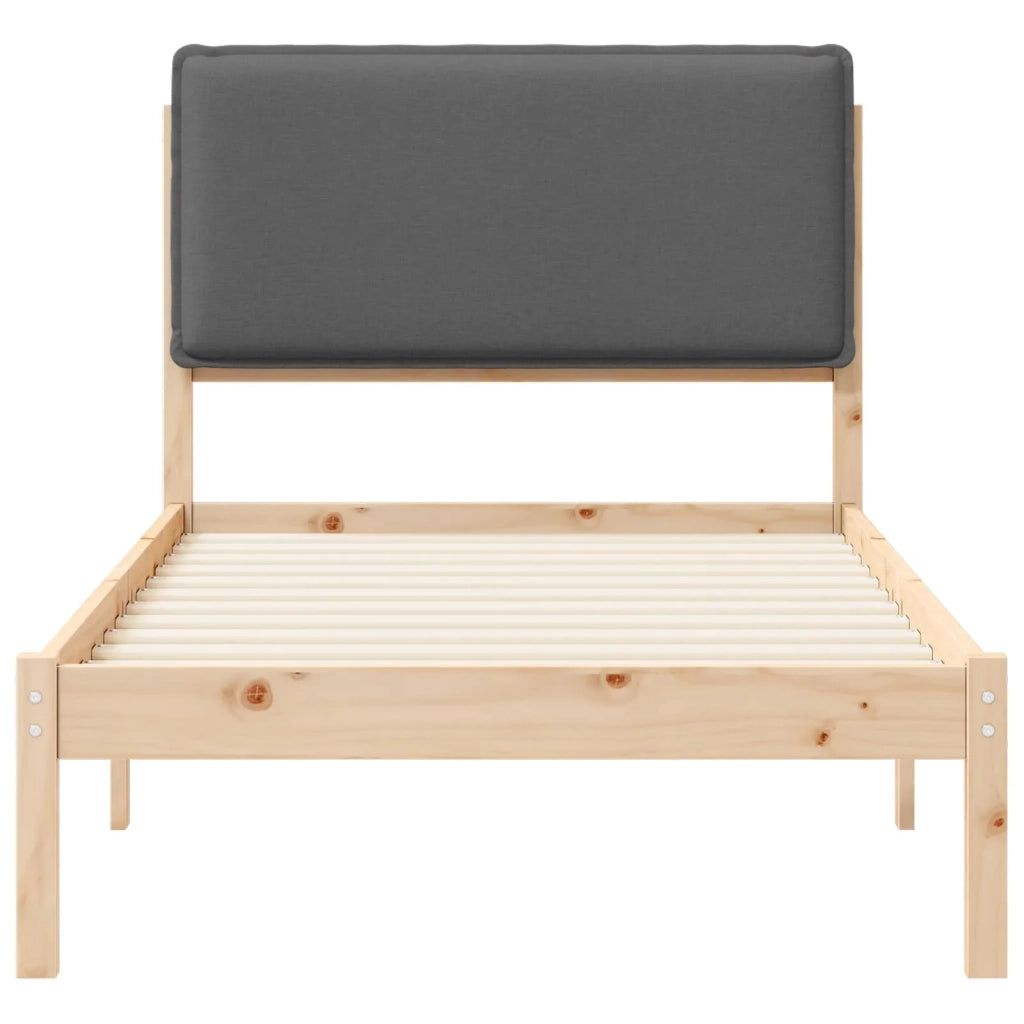 Letto con Testiera Rivestita Grigio scuro 80 x 200 cm 877870