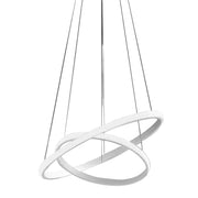 Lampada a sospensione IOLE S/2 - Struttura in alluminio bianco, LED 40W 2450lm 3000K, Dimmerabile taglio fase+push - Design Gealuce