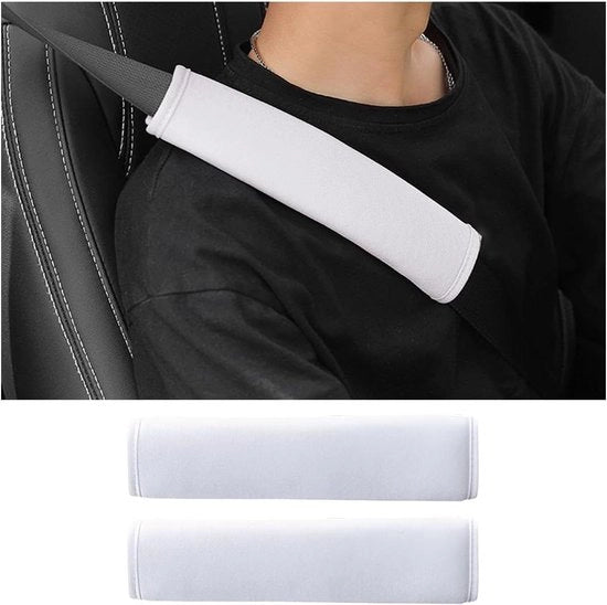 Autostoel accessori - cuscinetti di sicurezza per cinturoni di sicurezza - 2 pezzi - schiuma morbida e duratura - bianco