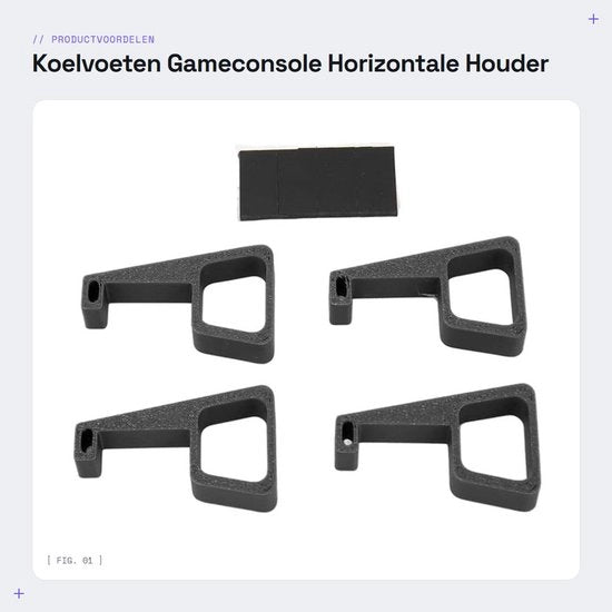 Console Houders con Antislip - Sostegno Orizzontale - Console Elevante - Migliorato Scambio di Calore - Materiale ABS - 4 Pezzi - Console Sostegno