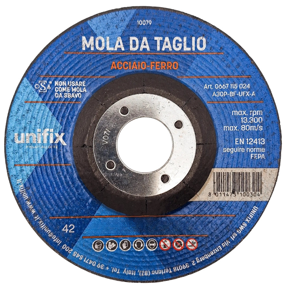 Disco da taglio top per materiali pieni acciaio ferro tubi e profilati *** misura Ø 115 x 2,5 x 22 mm, confezione 1