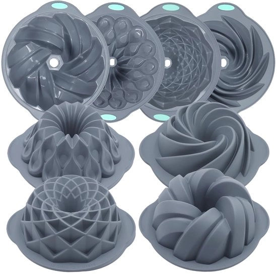 Silicone Bakforme 4 pezzi - Resistente al calore fino a 230°C - Multifunzionale per dolci/brodi/muffin - Riciclabile e duraturo - Silicone alimentare - Padelle in silicone