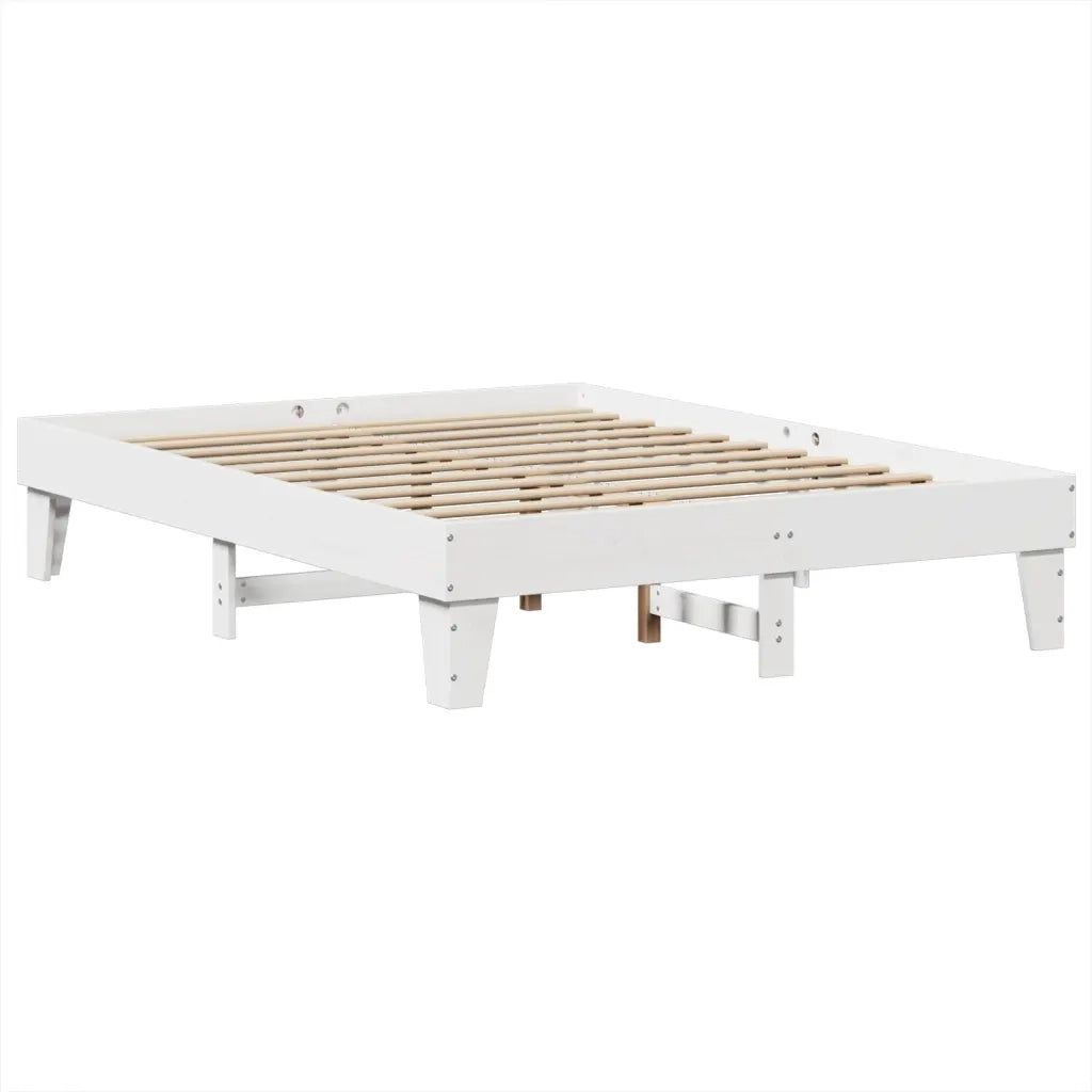 Letto senza Materasso-Struttura Letto Bianco 160x200 cm Legno Massello di Pino 242976