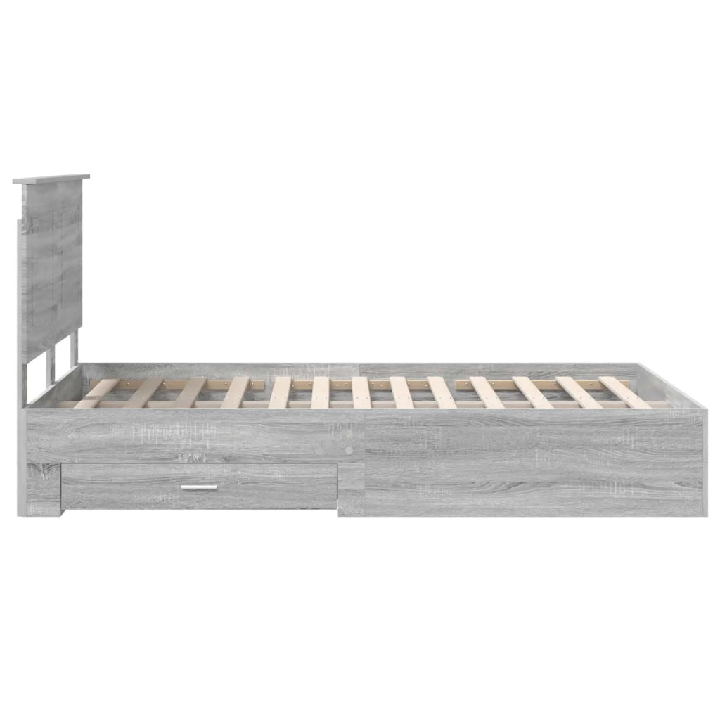 Struttura del letto con testiera Grigio Sonoma 135 x 190 cm 3409663