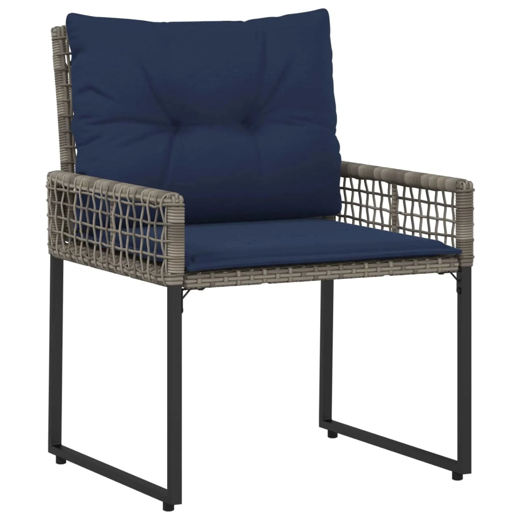 Set di Mobili da Esterno con cuscino 5 pcs Grigio e Blu Navy 42025172
