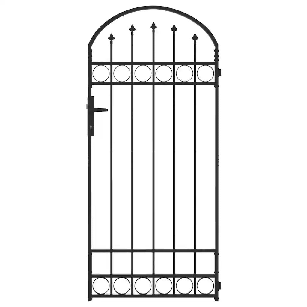 vidaXL Cancello per recinzione Grigio 89 x 200 cm Acciaio