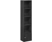 Libreria a 5 livelli con cassettone - legno nero - 1 pezzo