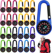 Mini compas con anello di carabiner per bambini, viaggiatori, escursionisti e campeggiatori