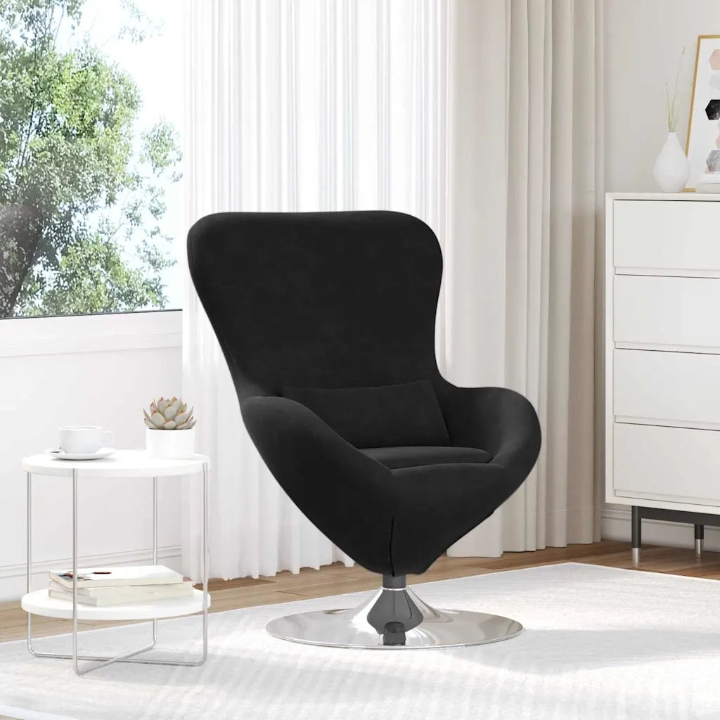 Poltrona | Sedia Relax uovo Nero Velluto