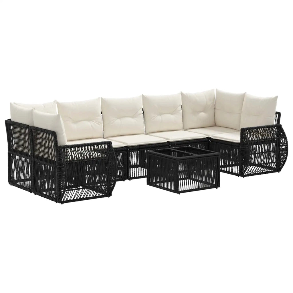 Set Divano da Giardino 8 pz Nero polyrattan 3435358