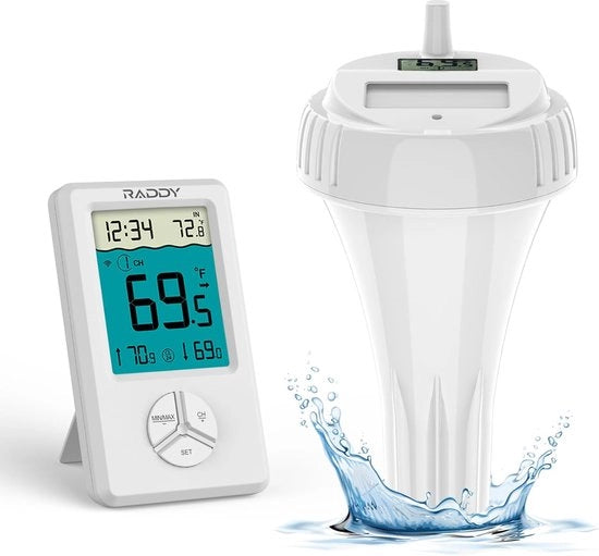 Termometro per Piscina Digitale - Utilizzo Interno e Esterno - Senza Fili, Facile da Leggere e Preciso