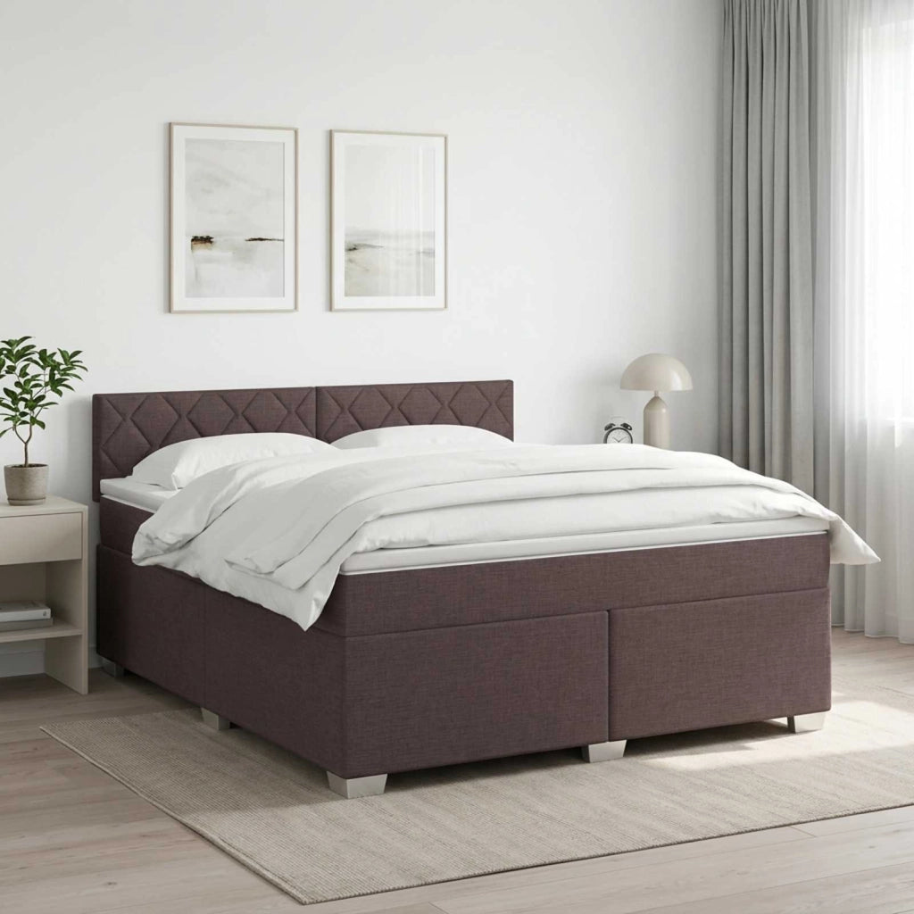Letto box spring con materasso Marrone Scuro 140 x 200 cm 3450505