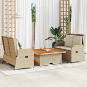 Set Divani da Giardino 3 pz con Cuscini in Polyrattan Beige 3262746