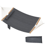 Amaca da giardino con cuscino testa e tasche ¨C Minimal ¨C 200x140 cm, legno, fino a 200 kg