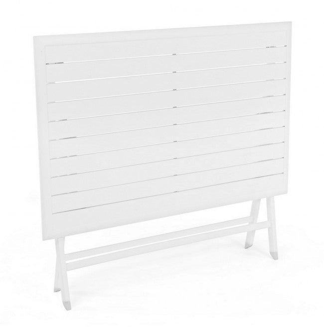 Tavolo Pieghevole da Giardino 110x70x71h cm Elin Bianco