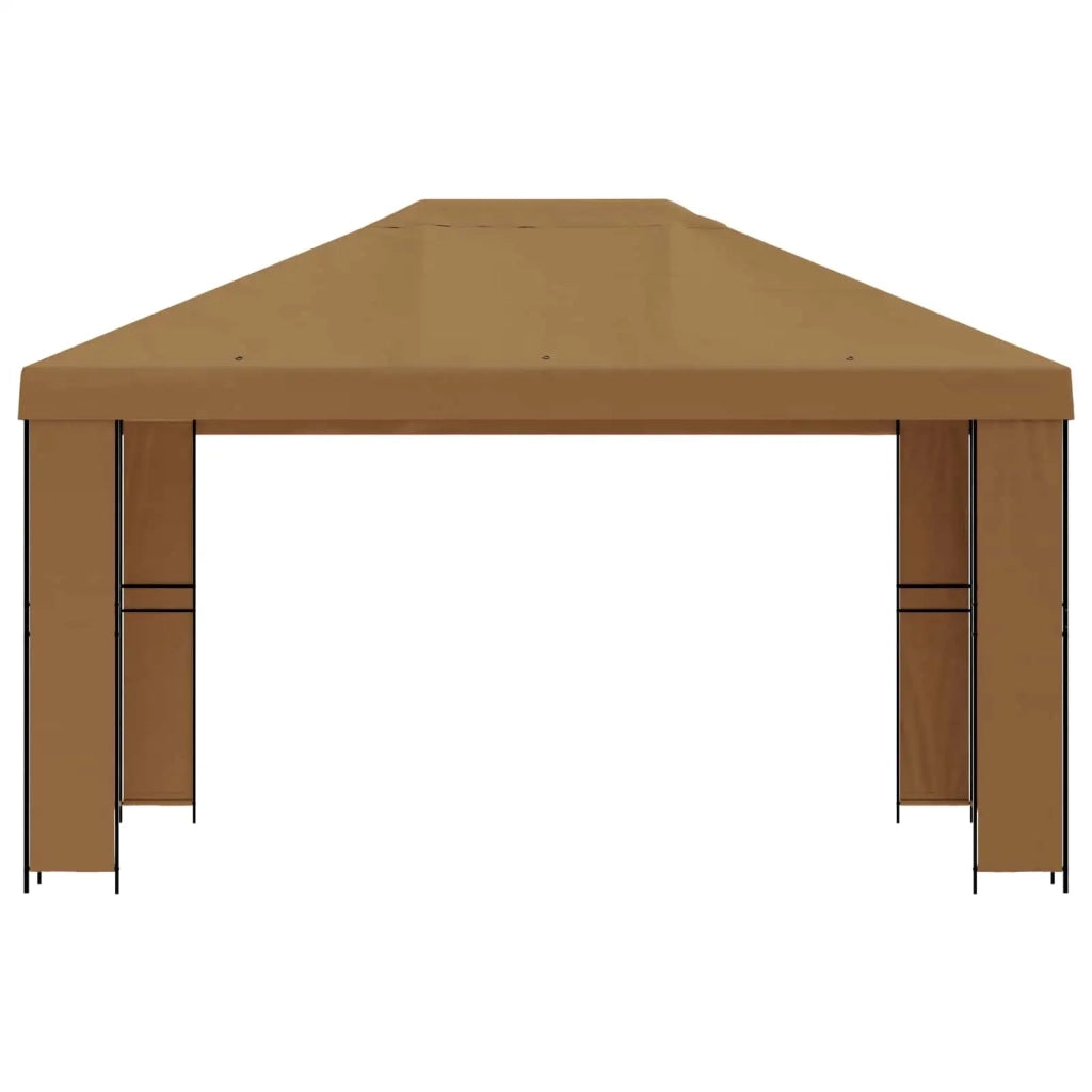 Gazebo 4 × 3 m Beige Poliestere e Acciaio 190 900373
