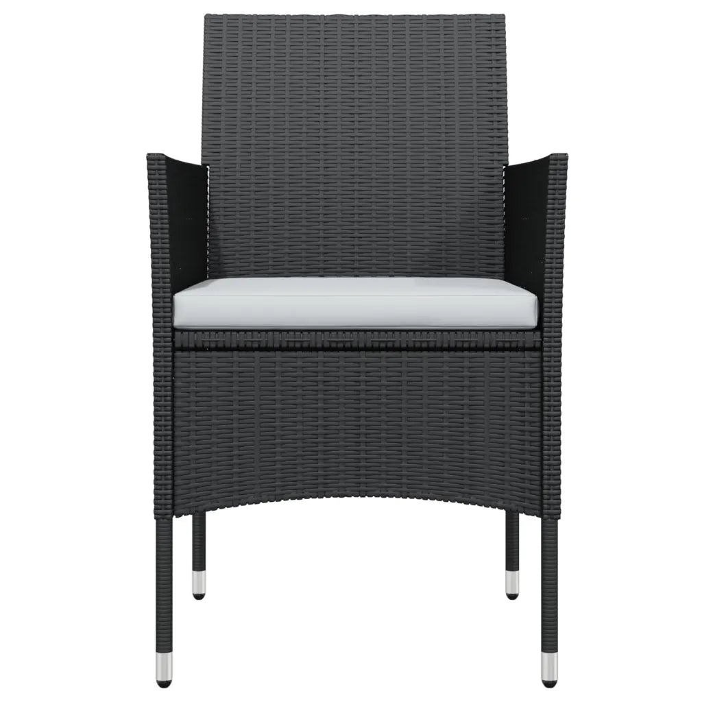 Set da Pranzo da Giardino 5 pz con Cuscini Nero 3099283