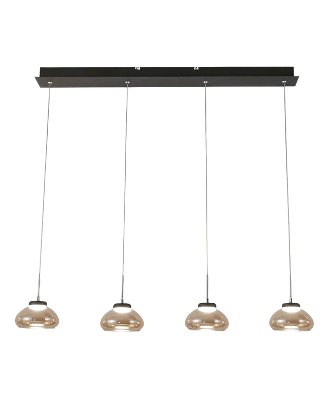 Arabella - Lampada a sospensione 4 luci Fabas Luce - LED 32W - Ambra Design moderno