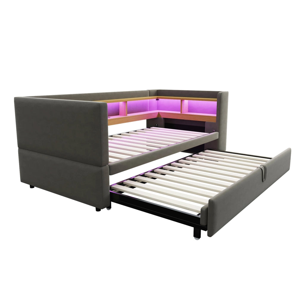 Letto divano estraibile flanella 90/180x190 cm
