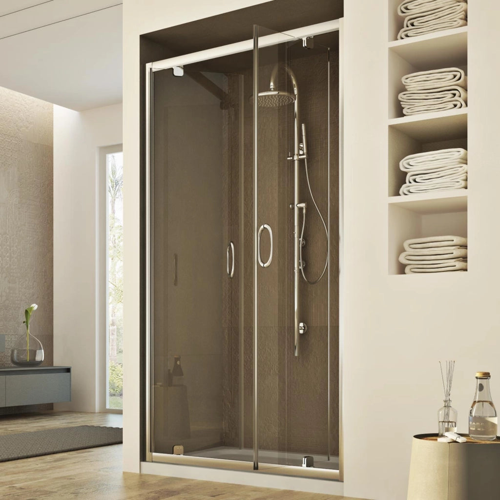 Porta Doccia 110CM H185 trasparente  mod. Sintesi 2 Ante