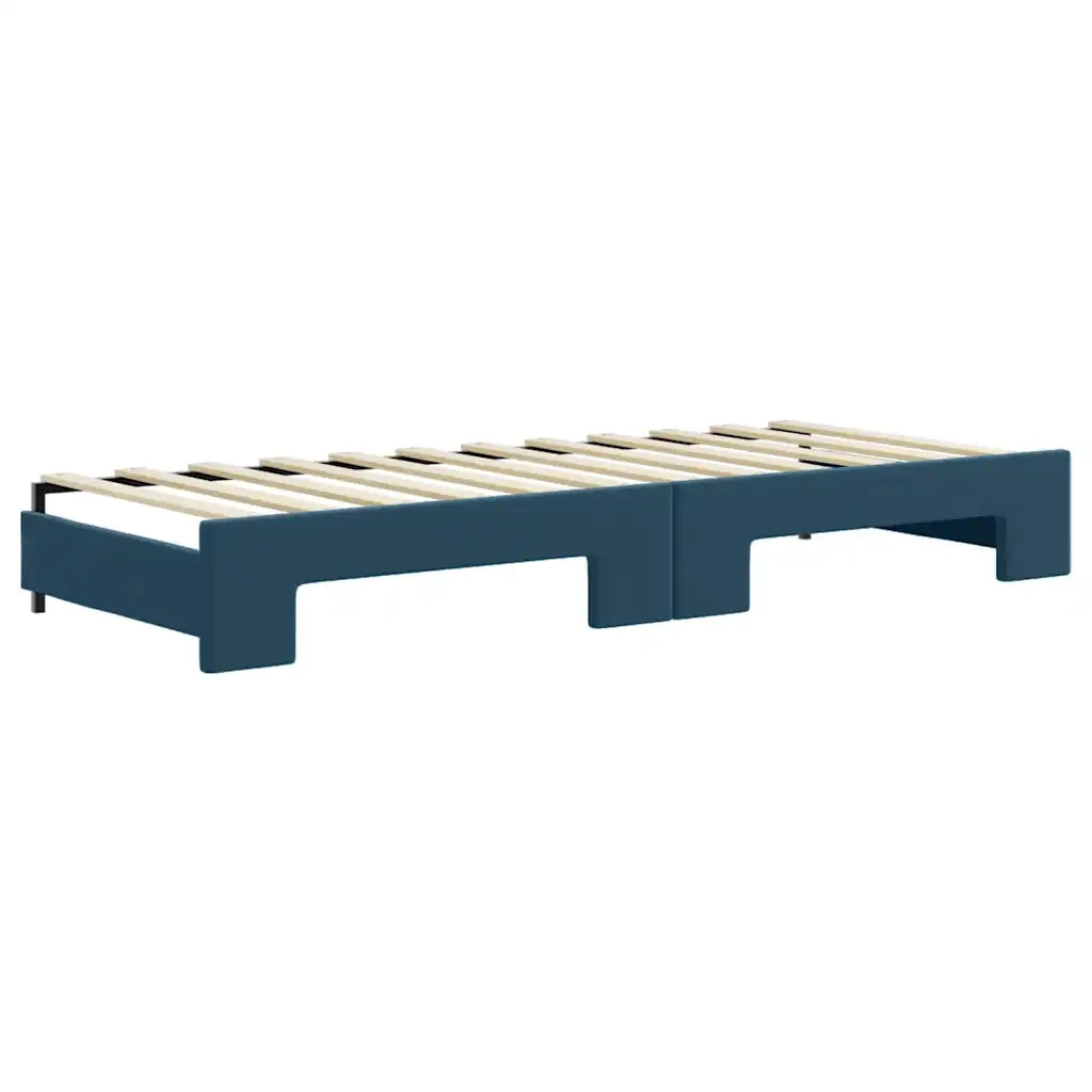 Divano Letto Estraibile con Cassetti Blu 80x200 cm Velluto 3197341