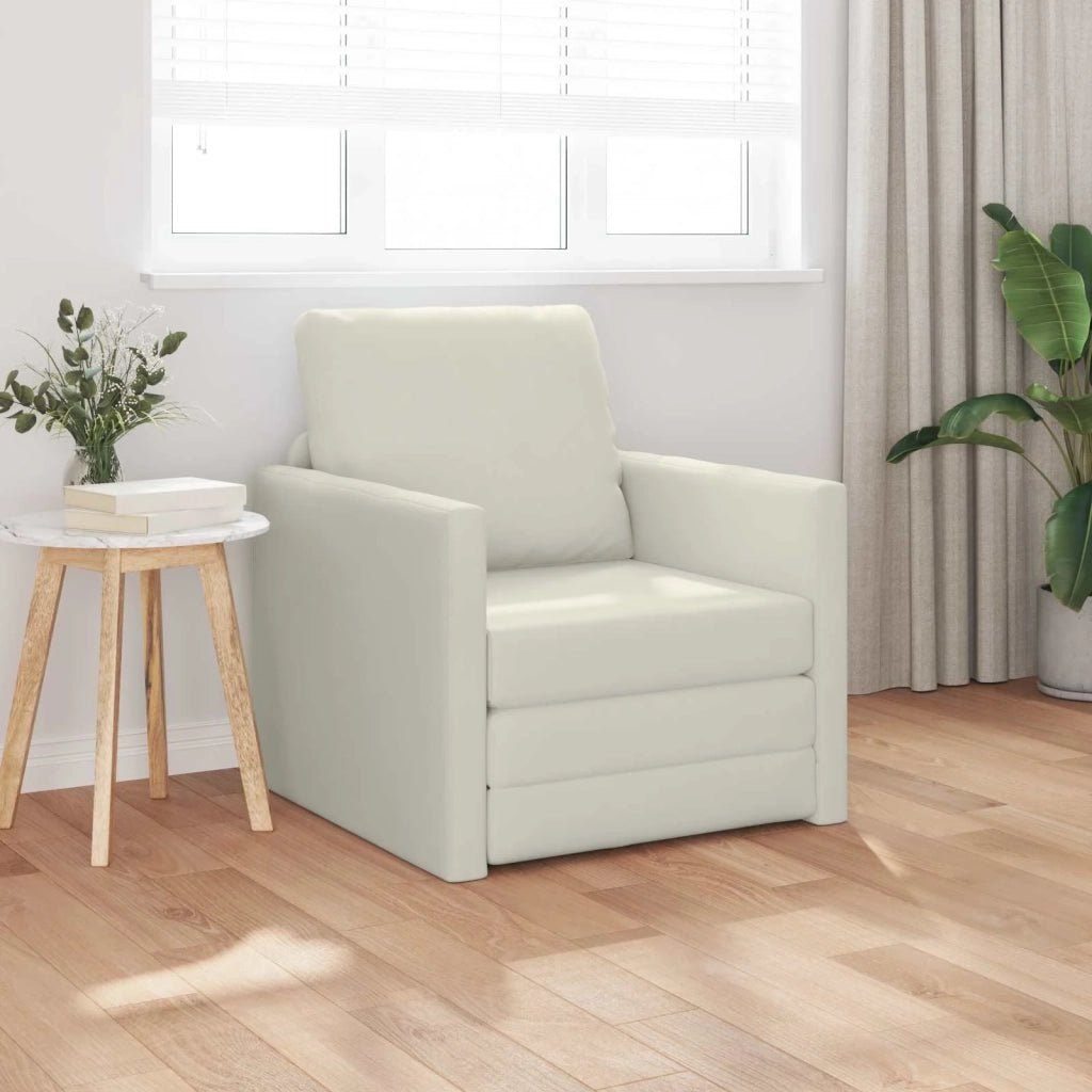 Divano letto Crema 74 x 77 x 81 cm Velluto 4106620