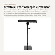 Stativo per armature da 63 a 95 cm - Supporto per braccio/tavola per tatuaggi - Regolabile in angolo - Pieno di guaina di schiuma morbida - Adatto per scene di tatuaggio