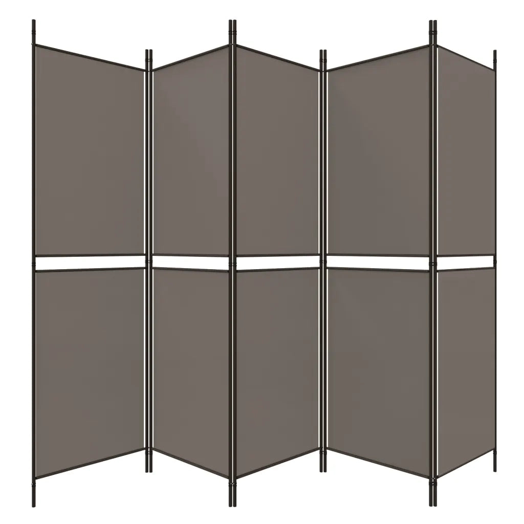 Divisorio Ambienti | Divider per stanze | Paravento a 5 Pannelli Antracite 250x200 cm Tessuto